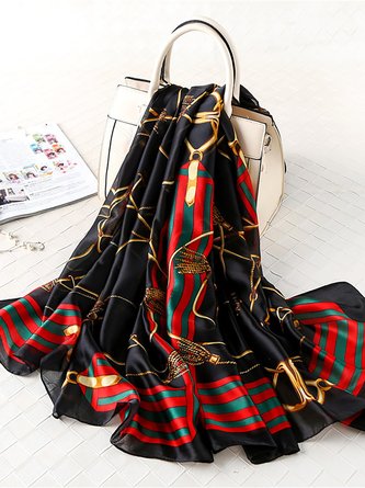 Silk-Blend Geometric Party Fashion Scarves