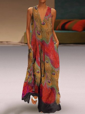 Vintage Dresses V Neck Women Dresses Shift Daily