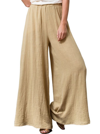 Casual Solid Wide Leg Pants