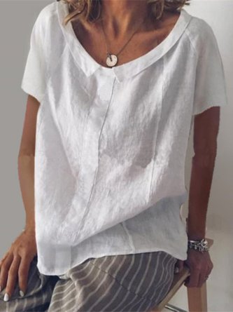 Casual Cotton Short Sleeve Top