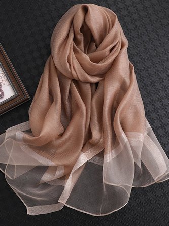 Daily Solid Casual Long Plain Women Spring Fall Silk Scarf