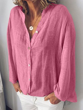 Plus Size Women Loose Casual Linen Blouse