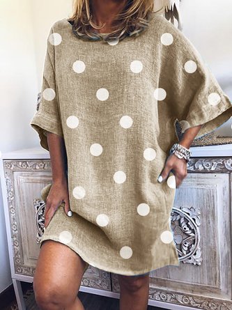 Polka Dots Shift Tunic Dress