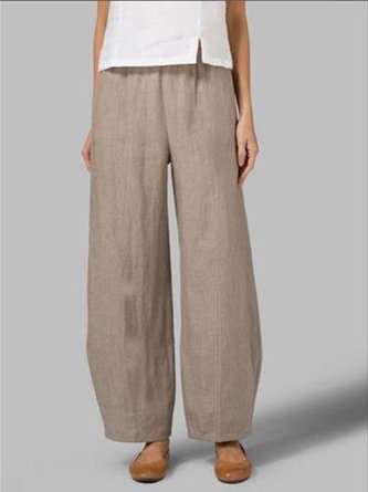 Casual Solid Wide Leg Pants