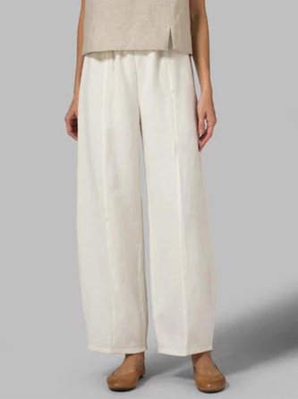 Casual Solid Wide Leg Pants