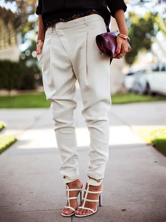 Casual Solid Harem Pants