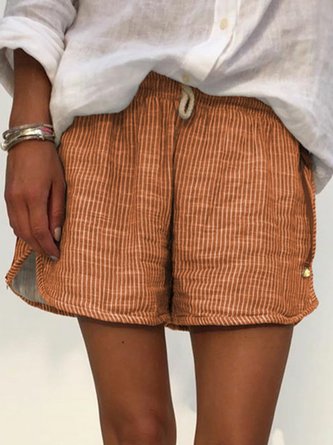 Casual Cotton-Blend Printed/dyed Shorts