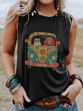 Round Neck Simple Tank