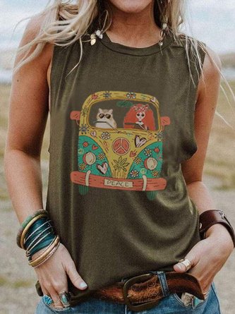 Round Neck Simple Tank