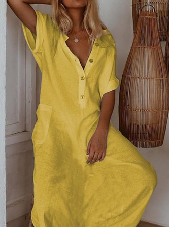 Short Sleeve Casual Maxi Dress