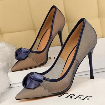 Mesh Stiletto Heel Date Pumps