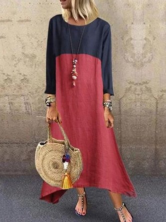 Casual Color-Block Dress