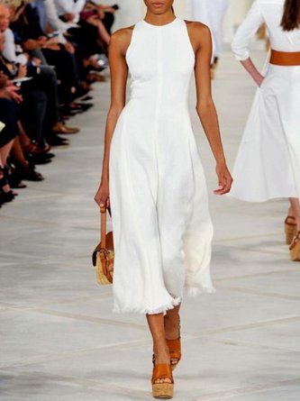 Midi Dresses Holiday Solid Dress