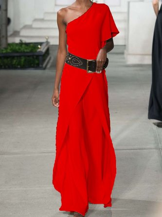 One Shoulder Cocktail Jumpsuit