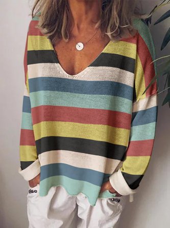 Color-Block Long Sleeve Top