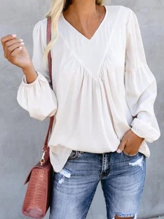 Long Sleeve Plain Casual Top
