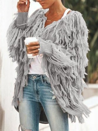 Fringed Long Sleeve Cardigan