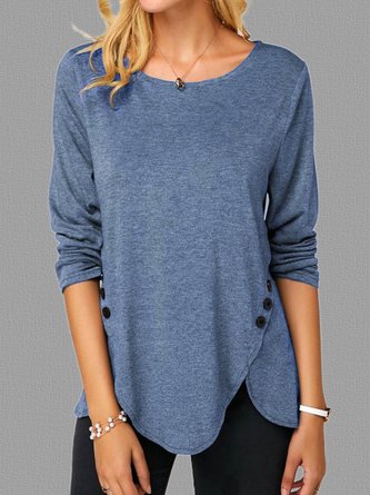 Crew Neck Casual Shift Knitted Top