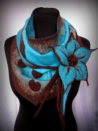Blue  Floral Vintage Scarf