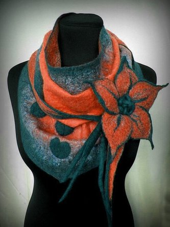 Blue  Floral Vintage Scarf