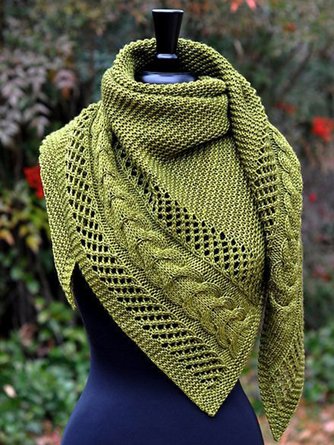 Green Casual Women Scarf