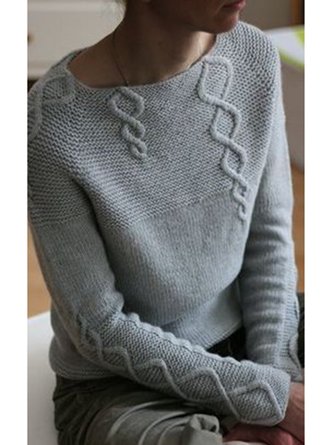 Women Long Sleeves Solid Sweater