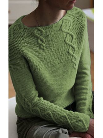 Women Long Sleeves Solid Sweater