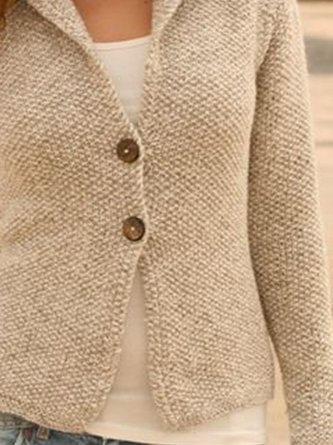 Plus Size Vintage Buttoned Cotton-Blend Outerwear