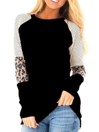 Plus Size Casual Long Sleeve Crew Neck Top
