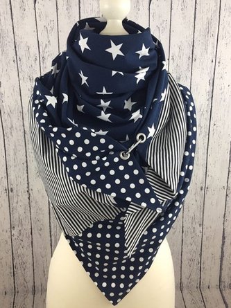 Vintage Star Printed Polka Dots Casual Scarve