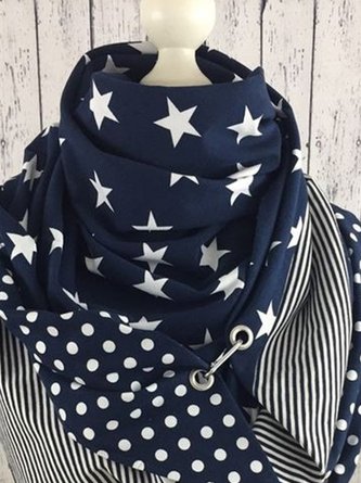 Vintage Star Printed Polka Dots Casual Scarve