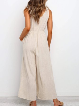 Casual Sleeveless U-Neck Jumpsuit