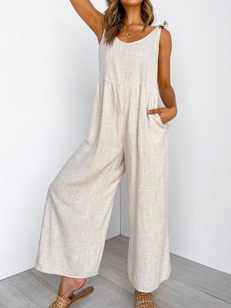 Casual Sleeveless U-Neck Jumpsuit