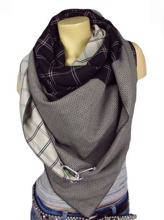 Vintage Checkered/plaid Cotton Scarve