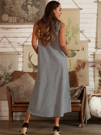Daily Stripes Sleeveless Casual Dress