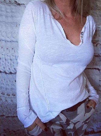 Casual Long Sleeve Plus Size Top