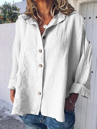 Long Sleeve Solid Shirts Plus Size Top