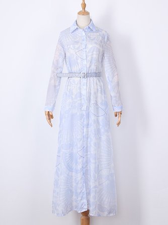 Printed Graphic A-Line Holiday Maxi Dress