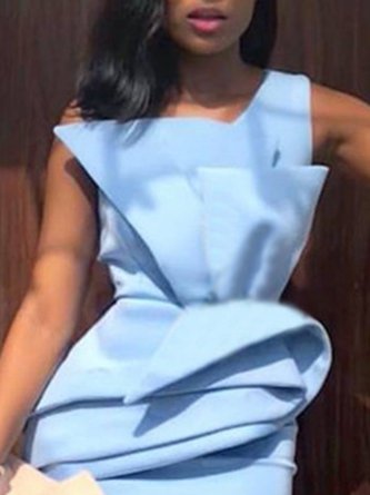 Ruffled Sleeveless Bodycon Elegant Midi Dress