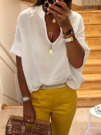 Cotton Long Sleeve Casual Blouse