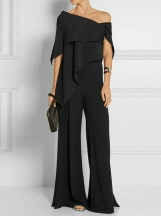 Plain Cold Shoulder One-Pieces