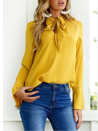 Bell Sleeve Sold Work Blouses