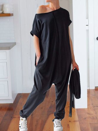 Cotton Short Sleeve Jumpsuit