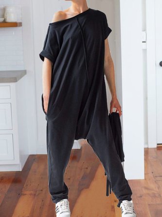 Cotton Short Sleeve Jumpsuit