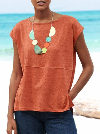 Women Summer Solid Tee Short Sleeve T-Shirt