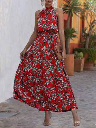 Floral Printed Boho Holiday Maxi Dress