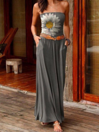 Plus size Floral Sleeveless Holiday Dress