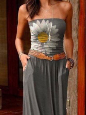 Plus size Floral Sleeveless Holiday Dress