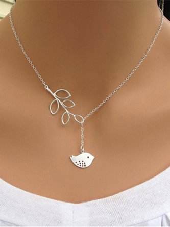Fashion Bird Leaf Necklace