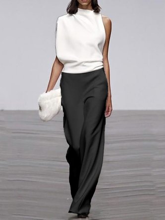 Solid Cocktail Sleeveless Romper Women Jumpsuit